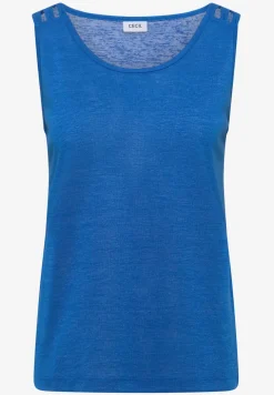 Top met ronde V-hals en gevlochten detail