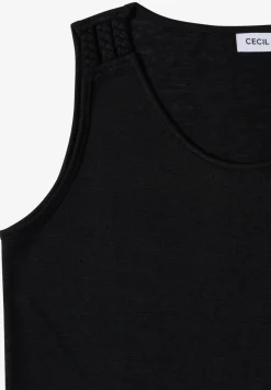 Top met ronde V-hals en gevlochten detail