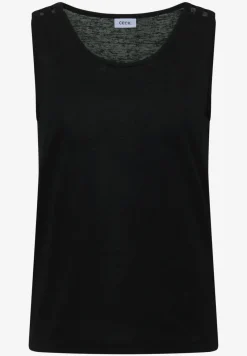 Top met ronde V-hals en gevlochten detail