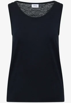 Top met ronde V-hals en gevlochten detail