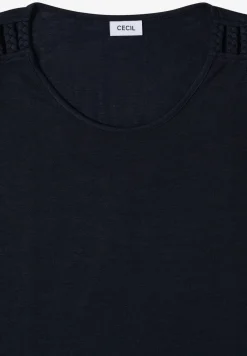 Top met ronde V-hals en gevlochten detail