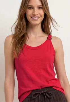 Top met V-hals en decoratief detail