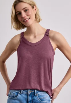 Top met V-hals en decoratief detail