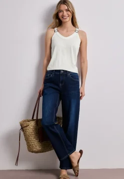 Top met V-hals en decoratief detail