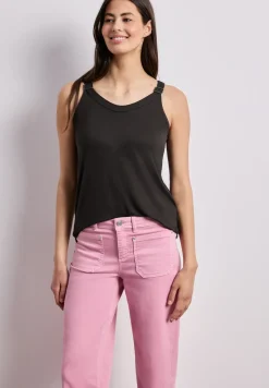 Top met V-hals en decoratief detail