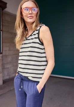 Top met V-hals in gebreide look