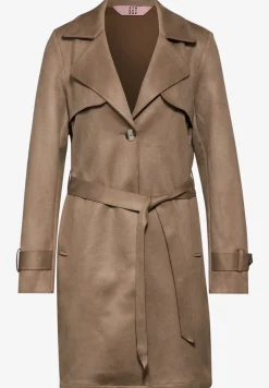 Trenchcoat in velours-look