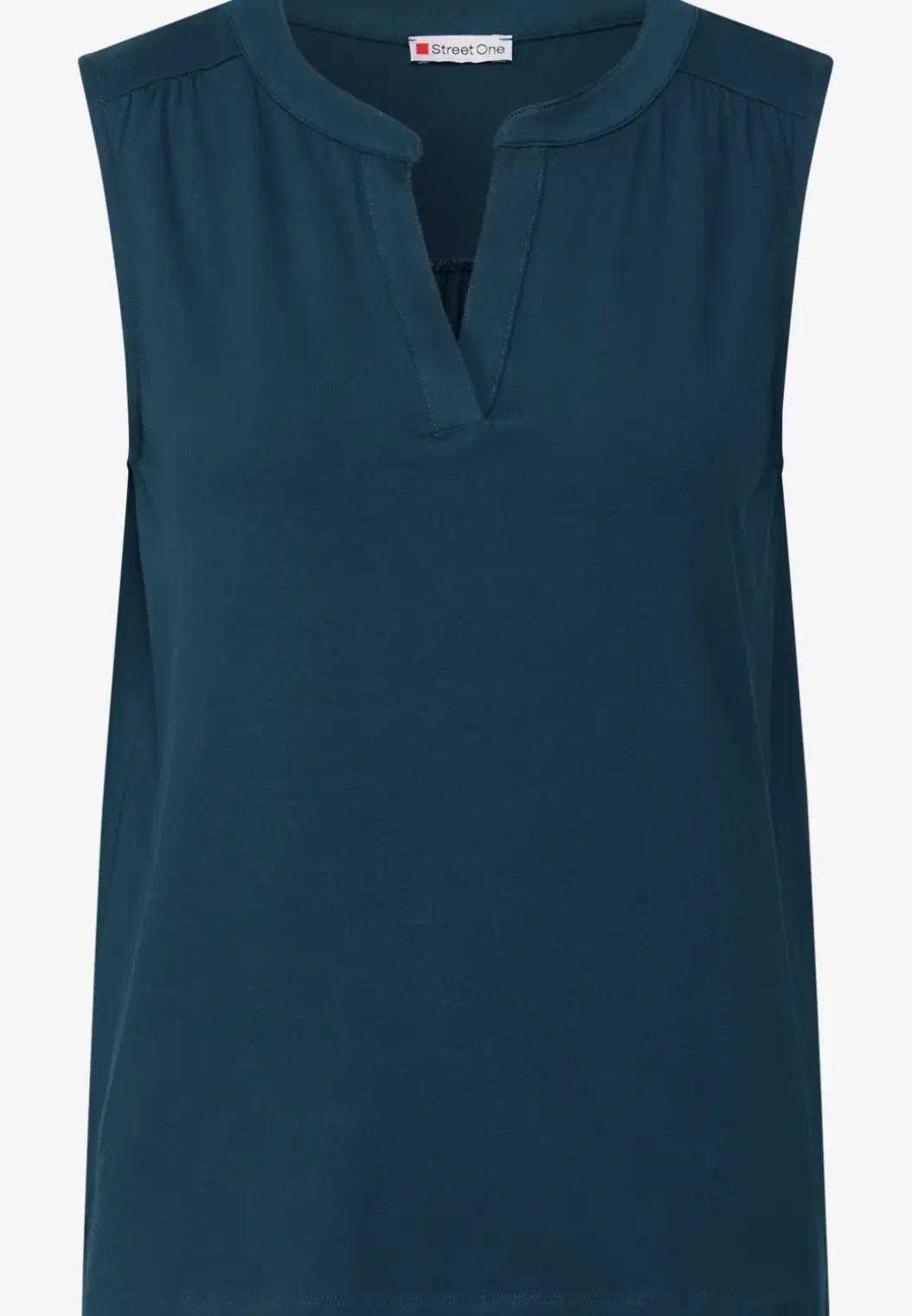 Tricot top met gespleten hals