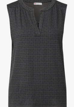 Tricot top met gespleten hals
