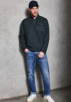 Troyer structuursweatshirt