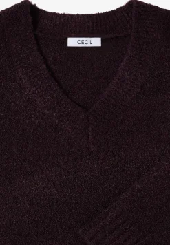 Trui met bouclé V-hals
