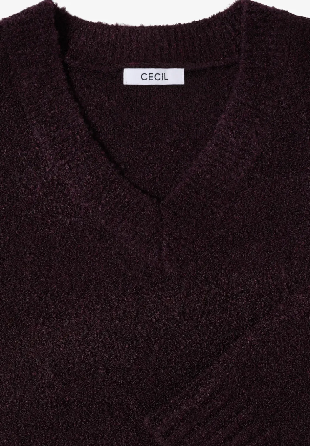 Trui met bouclé V-hals