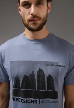 T-shirt met skyline-print
