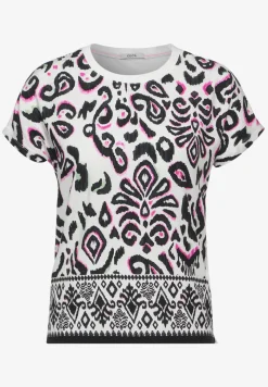 T-shirt in materiaalmix