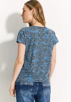 T-shirt met burnout-print