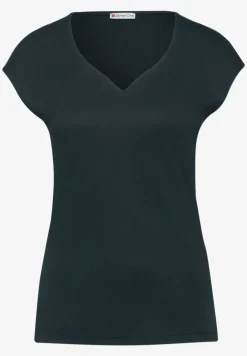 T-shirt met hartvormige halslijn