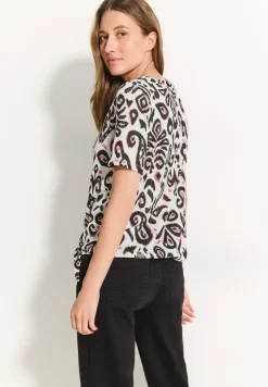 T-shirt met knoopdetail