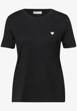 T-shirt met ronde hals en borduursel