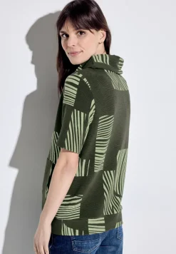 T-shirt met zeer ruime kraag