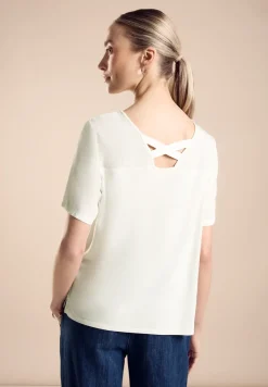T-shirt van materiaalmix