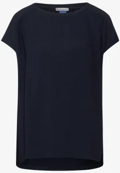 T-shirt van materiaalmix