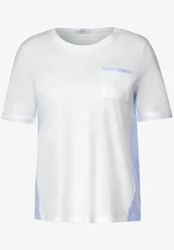 T-shirt van materiaalmix
