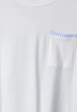 T-shirt van materiaalmix