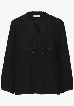 Tuniek met gespleten hals en borduursel
