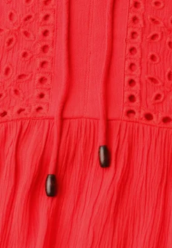 Tuniek met gespleten hals en borduursel