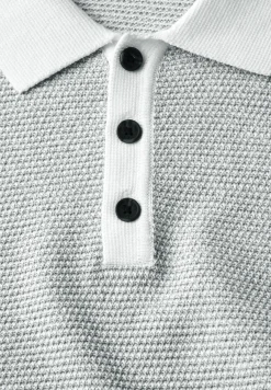 Tweekleurig gestructureerd poloshirt