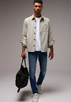 Tweekleurig keperstof overshirt