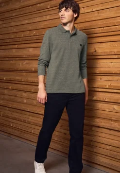 Tweekleurige polo met lange mouwen