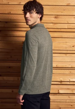 Tweekleurige polo met lange mouwen