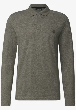 Tweekleurige polo met lange mouwen
