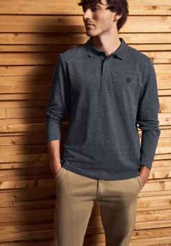 Tweekleurige polo met lange mouwen