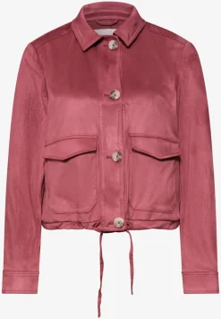 Velours jack met knoopsluiting