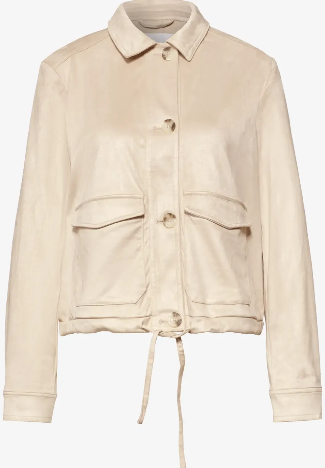 Velours jack met knoopsluiting