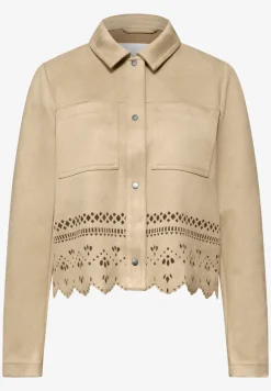 Velours jas met uitgesneden details