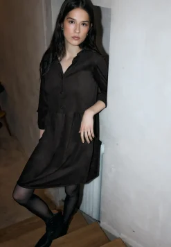 Velours jurk in tuniek-look