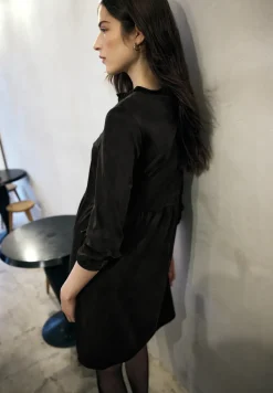Velours jurk in tuniek-look
