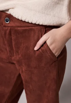 Velours-look broek