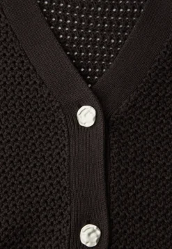 Vest met korte mouwen, V-hals en structuur
