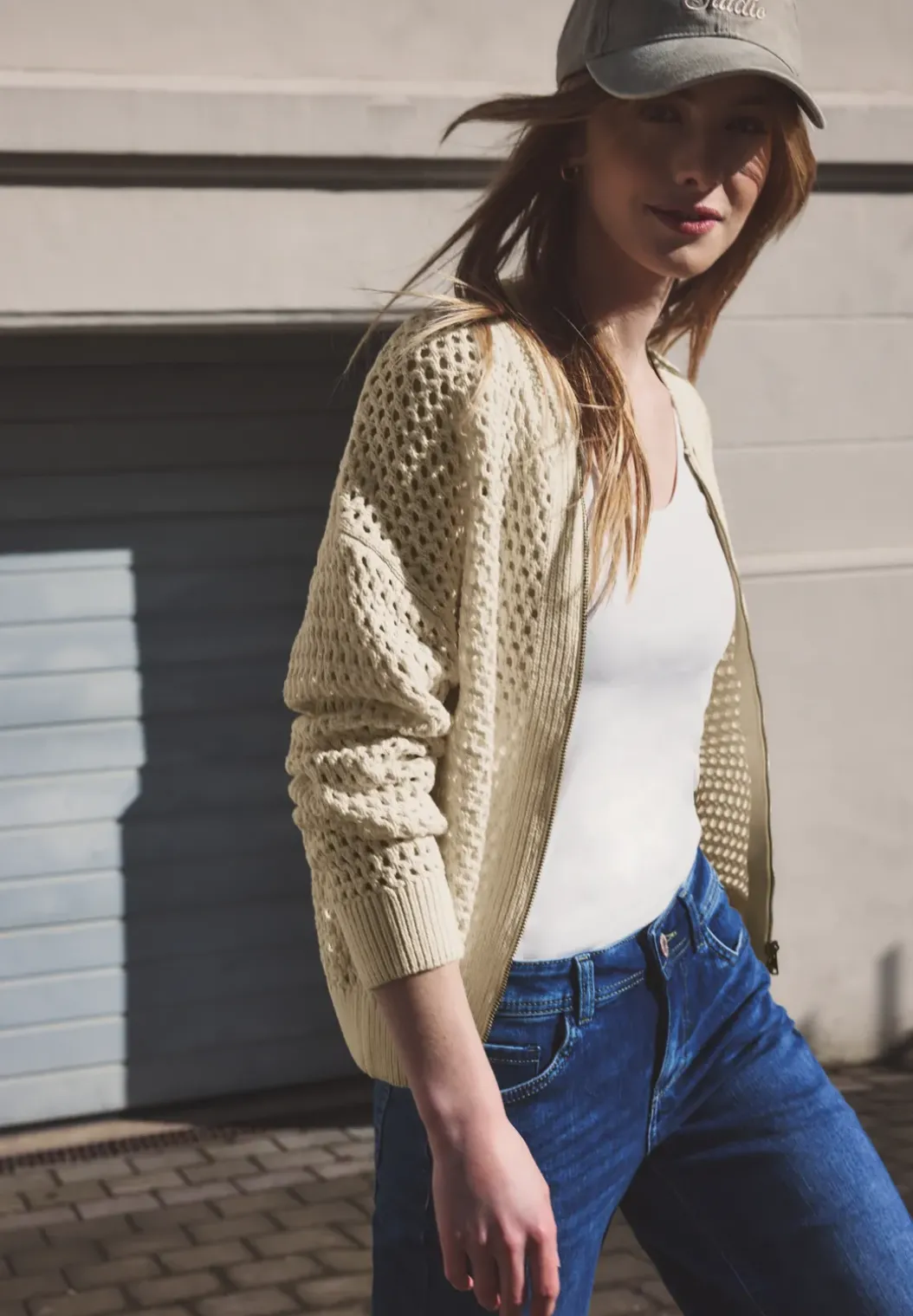 Vest met ronde hals en ritssluiting