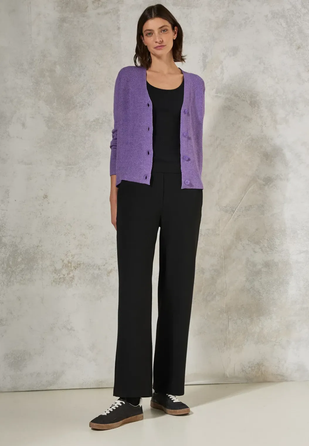 Vest met structuurmix
