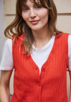 Vest met V-hals en knoopsluiting