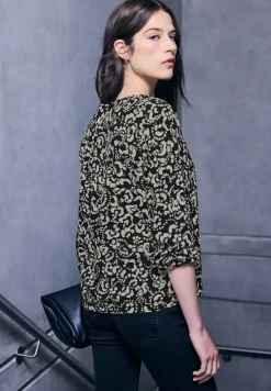 V-hals blouse met knopen