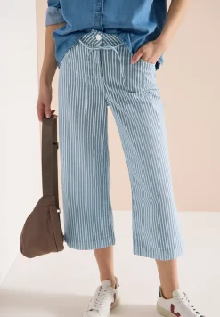 Wide leg jeans met strepen