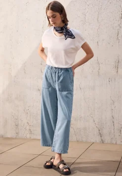 Wide leg jeans paperbag