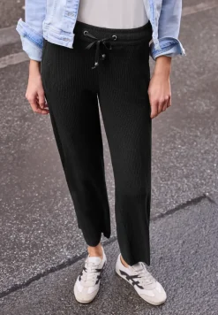 Wide Legs broek in crinkle crashstructuur