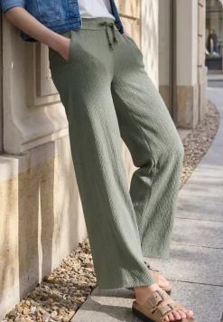 Wide Legs broek in crinkle crashstructuur